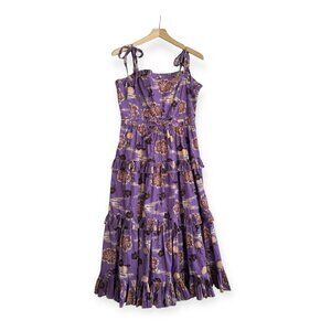 ULLA JOHNSON  Lune Midi Dress In Zinnia, Size 8, New With tag